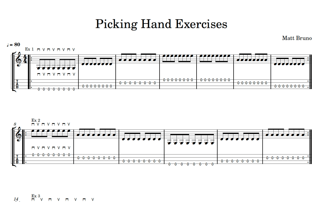 Matt C Bruno - Picking Hand Exercises